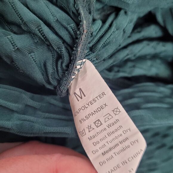 TIKTOK leggings green butt lifting high waist scrunch booty yoga workout M - Picture 5 of 11